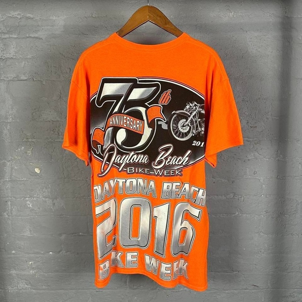 2016 Harley Davidson biker style bike week orange‎ T-shirt